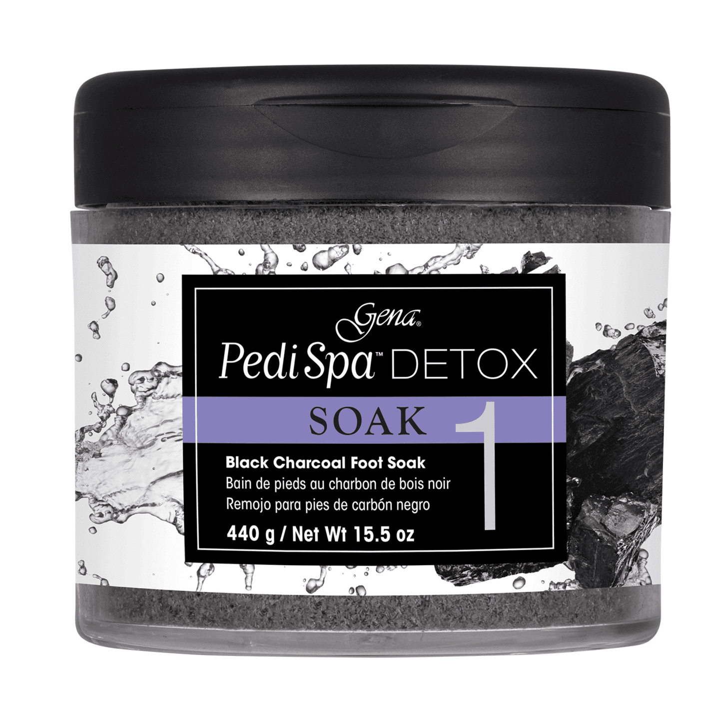 Gena Pedi Spa Detox Black Charcoal Soak 15.5 oz #10327