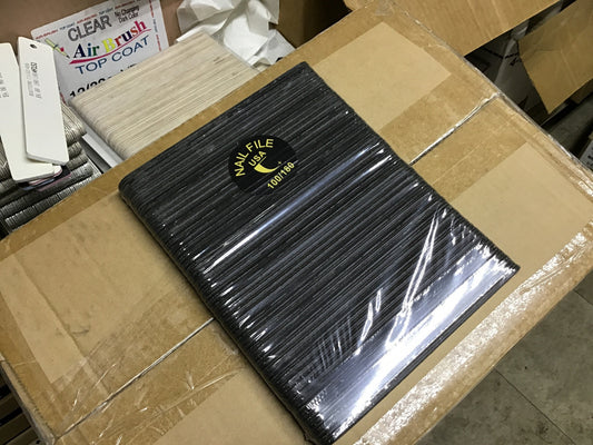 REG 100/180 BLACK/B FILE Pack #F156P-Beauty Zone Nail Supply