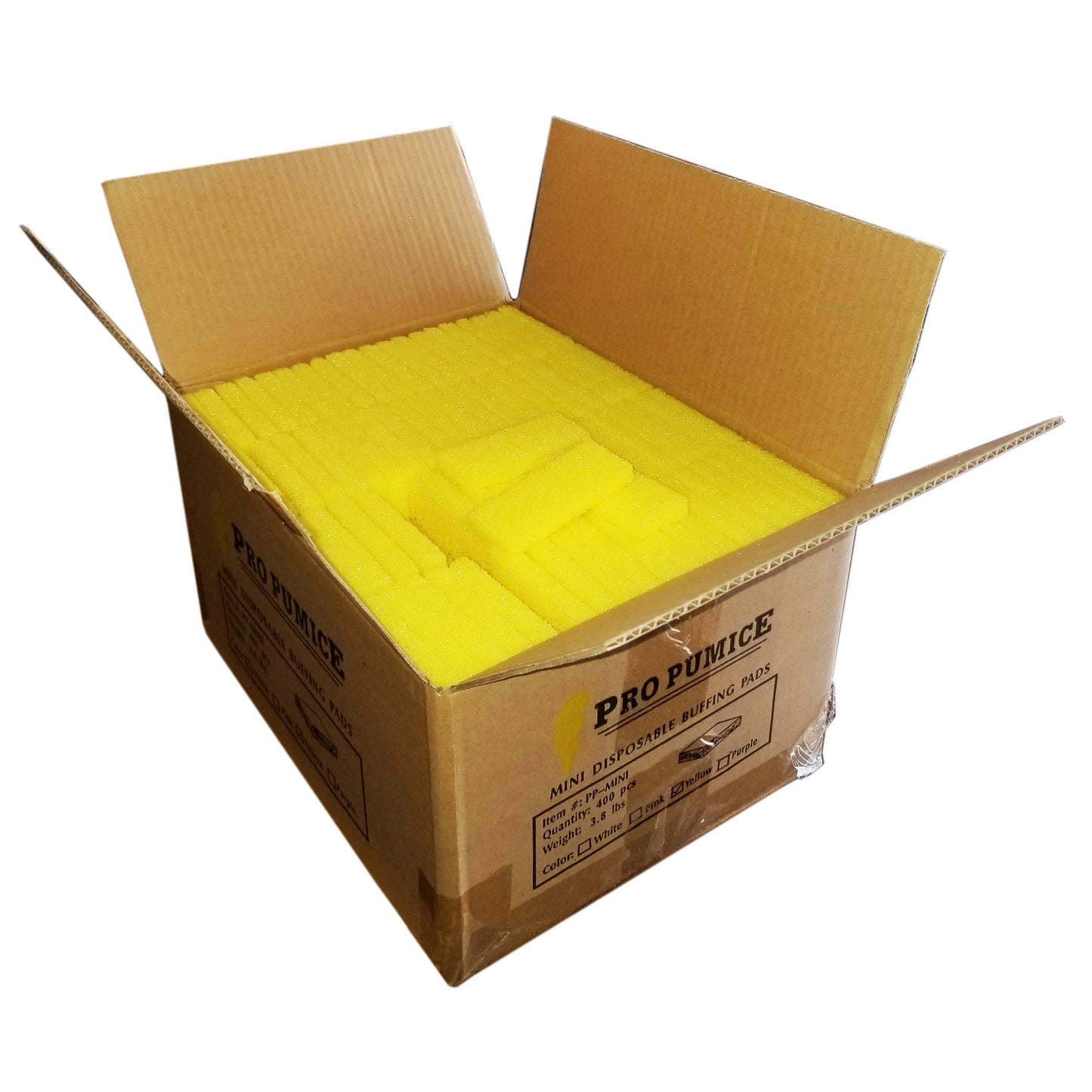 Pro Pumice Yellow Medium 400 Pc #Pw3-M-Beauty Zone Nail Supply