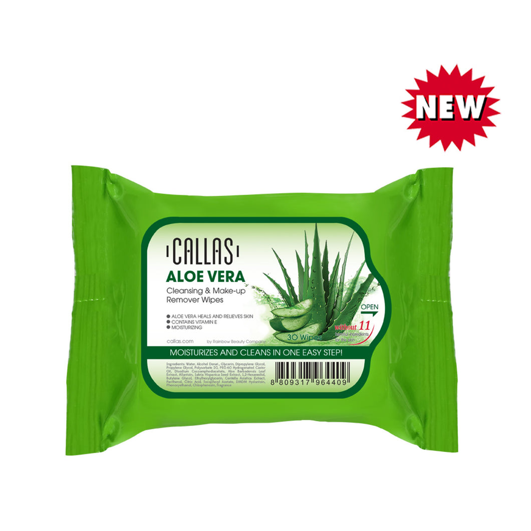 Callas Cleansing & Make-up Remover Aloe Vera 30 Wipes-Beauty Zone Nail Supply