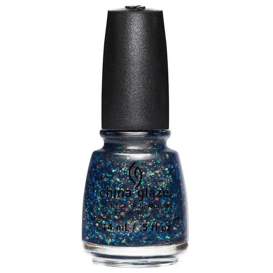 China Glaze Lacquer Moonlight The Night(Blue Glitter) 0.5 oz #83411