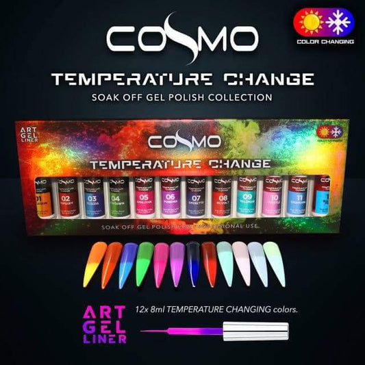 Cosmo Gel Art Nail Temperature Change Set 12 Bottle
