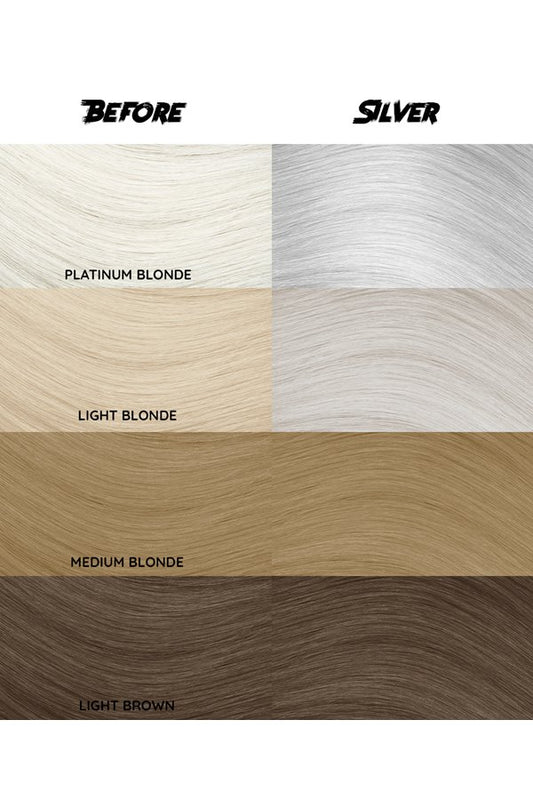 Crazy Color Semi Permanent Hair Dye Color 027 Silver 150ML 5.07 oz