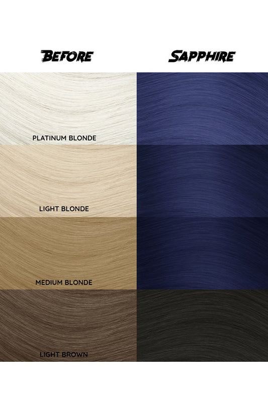 Crazy Color Semi Permanent Hair Dye Color 072 Sapphire 150ML 5.07 oz