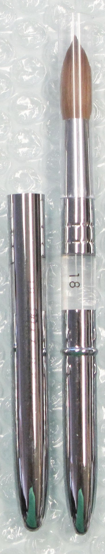 Petal kolinsky acrylic nail brush chrome w/cap size 18 - BeautyzoneNailSupply