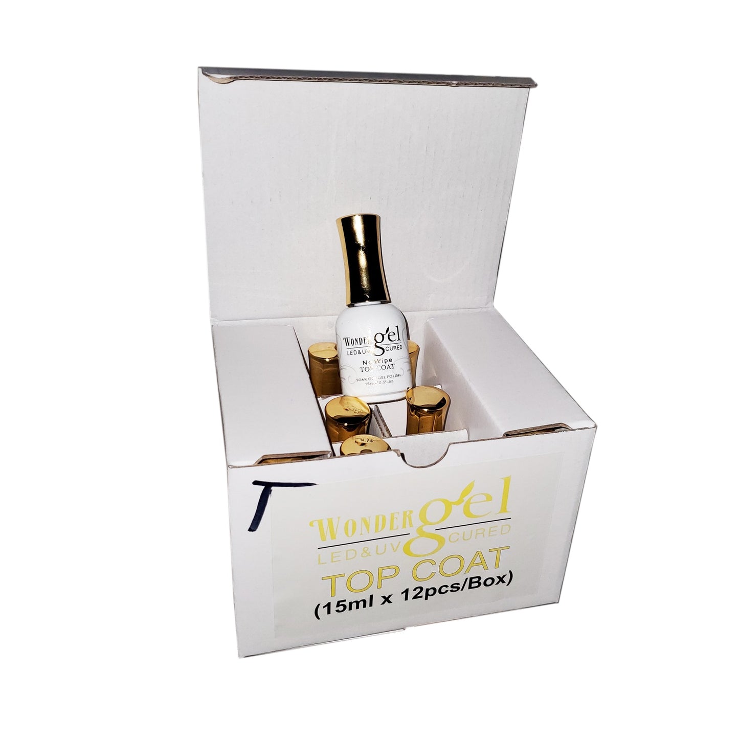 12 pc Wonder gel Top Coat no-wipe UV/LED Cured 0.5 oz-Beauty Zone Nail Supply