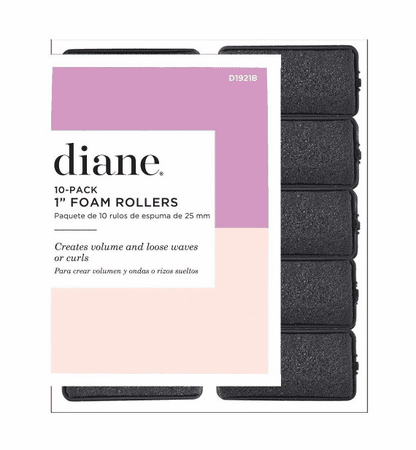 Diane Black Foam Rollers 1" 10 Pack #D1921B