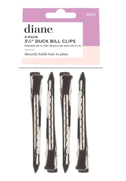 Diane Duck Bill Clips 3 1/2" Silver 4 Pack #D21C