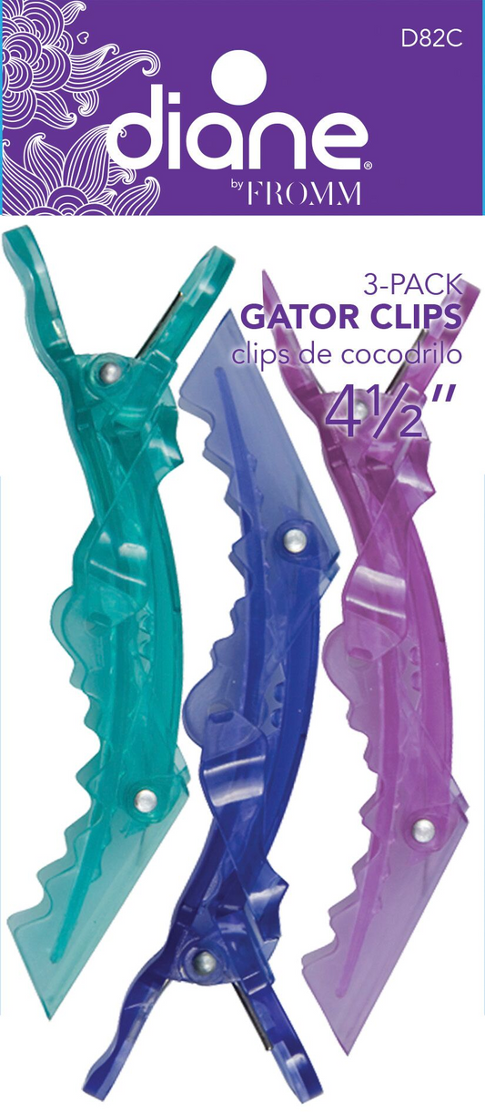 Diane Hair Clips Gator Assorted Color 3pk D82C