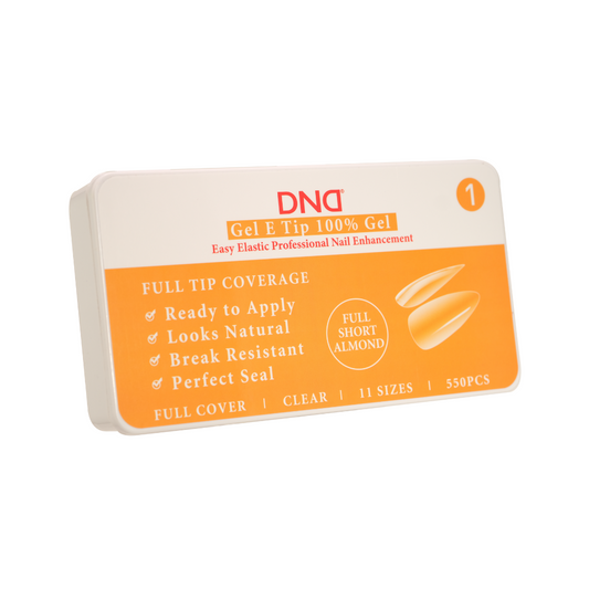 DND Soft Gel Tips Full Short Almond #1
