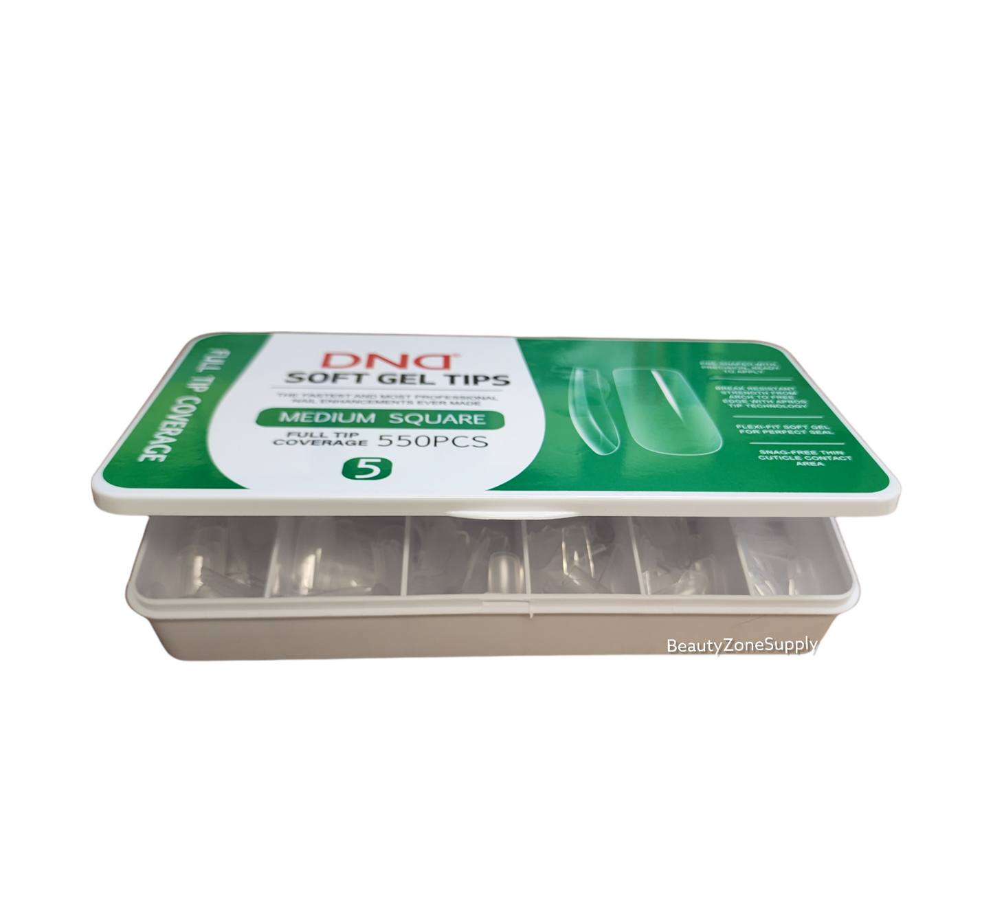DND Soft Gel Tips Medium Square 550 tips #5