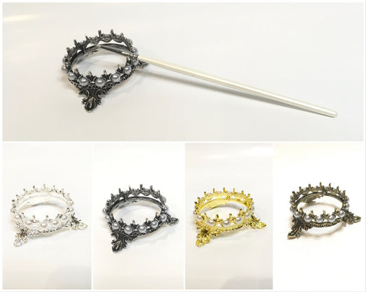 Metal Grown Design Brush Holder-Beauty Zone Nail Supply