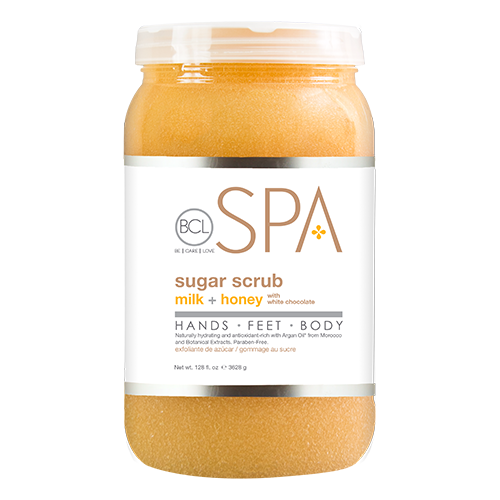 BCL SPA Sugar Scrub Milk + Honey with White Chocolate Gallon 128oz-Beauty Zone Nail Supply