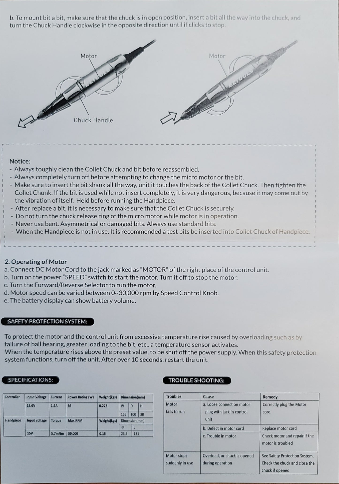 EZTOOLS Precision Nail Drill Rechargeable Machine