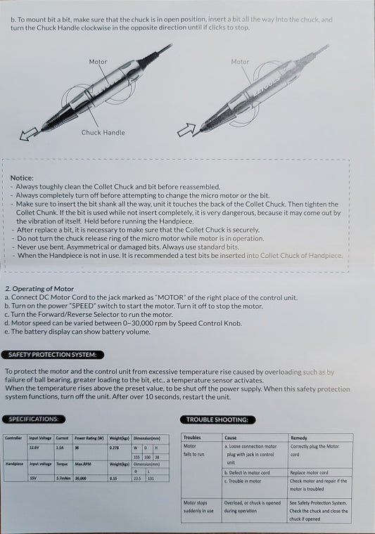EZTOOLS Precision Nail Drill Rechargeable Machine