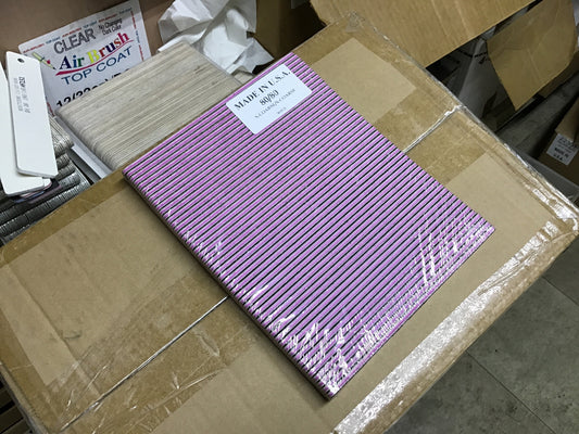 Nail File Regular 7" 80/80 Lavender Black 50 pc USA #F028-Beauty Zone Nail Supply