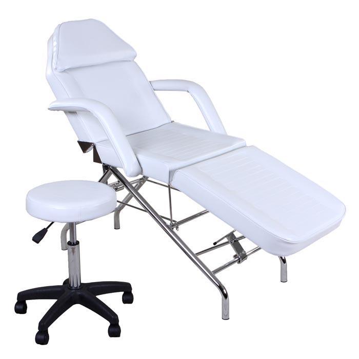 Facial bed adjustable front & back White
