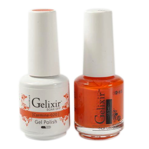 Gelixir Nail Polish Gel & Matching Lacquer Carmine 1 PK #020