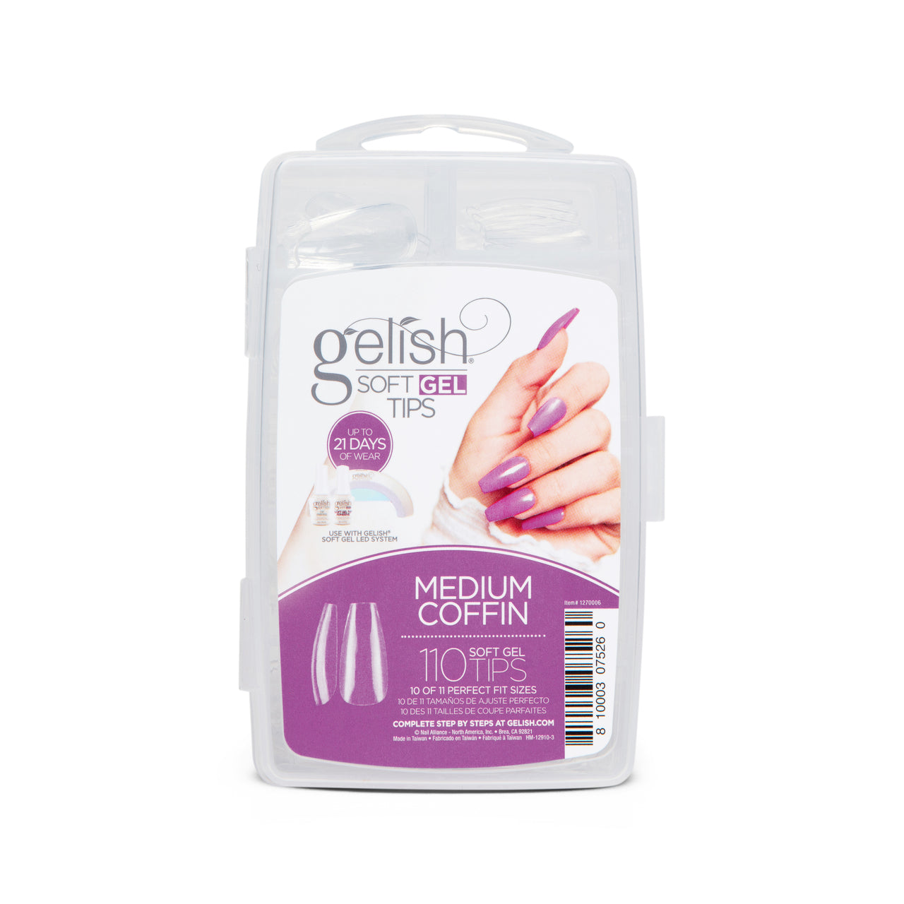 Harmony Gelish Soft Gel Tips Medium Coffin 110 ct #1270006
