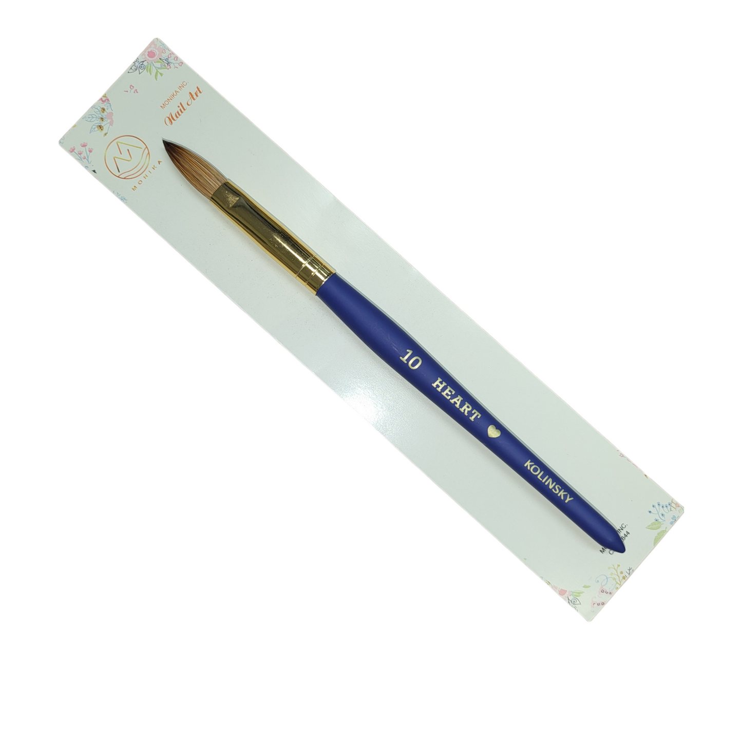 Heart acrylic nail brush kolinsky Blue size 10