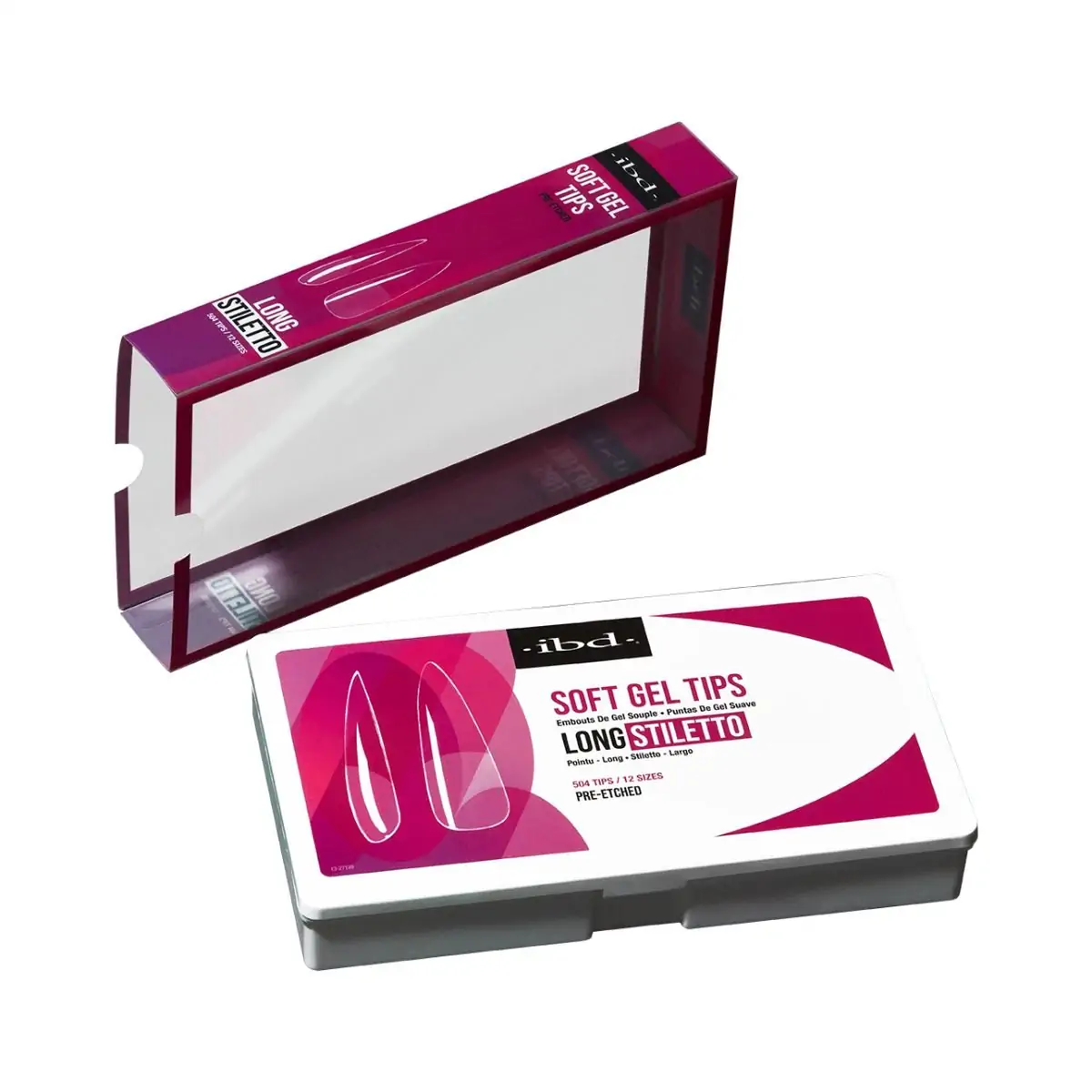Ibd Clear Soft Gel Tips 504 Box Long Stiletto #36208