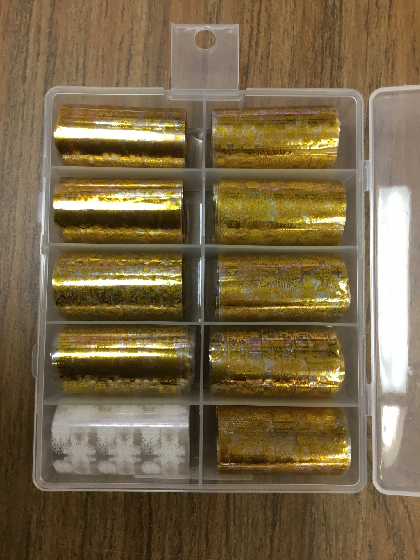 10pcs Nail Foil Set Mix Designs Adhesive Wraps Transfer Paper Nail Art