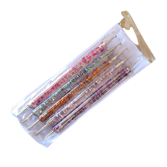 Ionica Art Dotting tool marble Acrylic handle set 5 pcs DP02