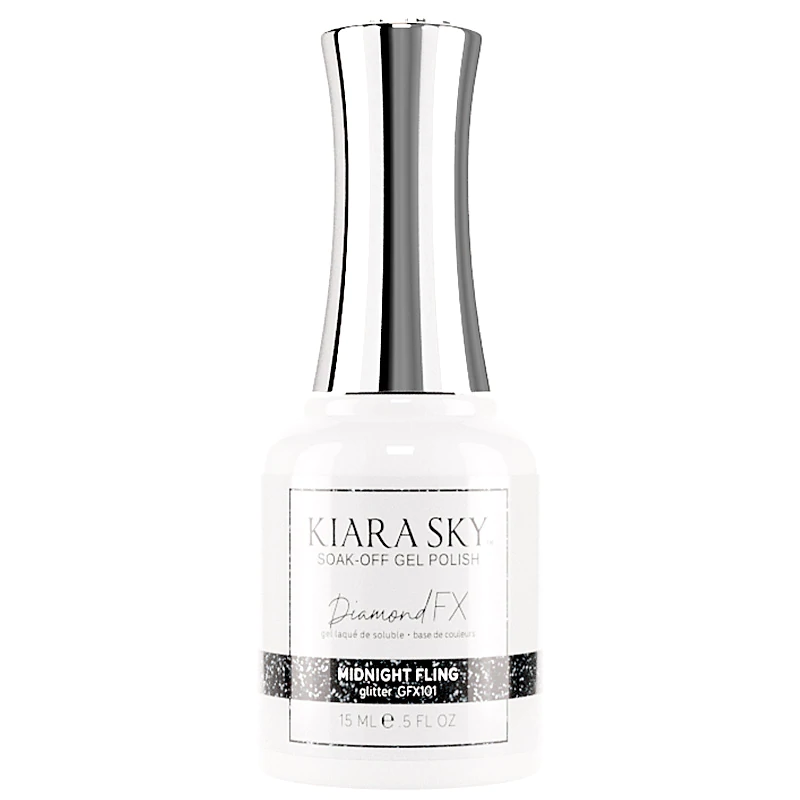 Kiara Sky Diamond FX Gel Polish- MIDNIGHT FLING 0.5 oz #GFX101