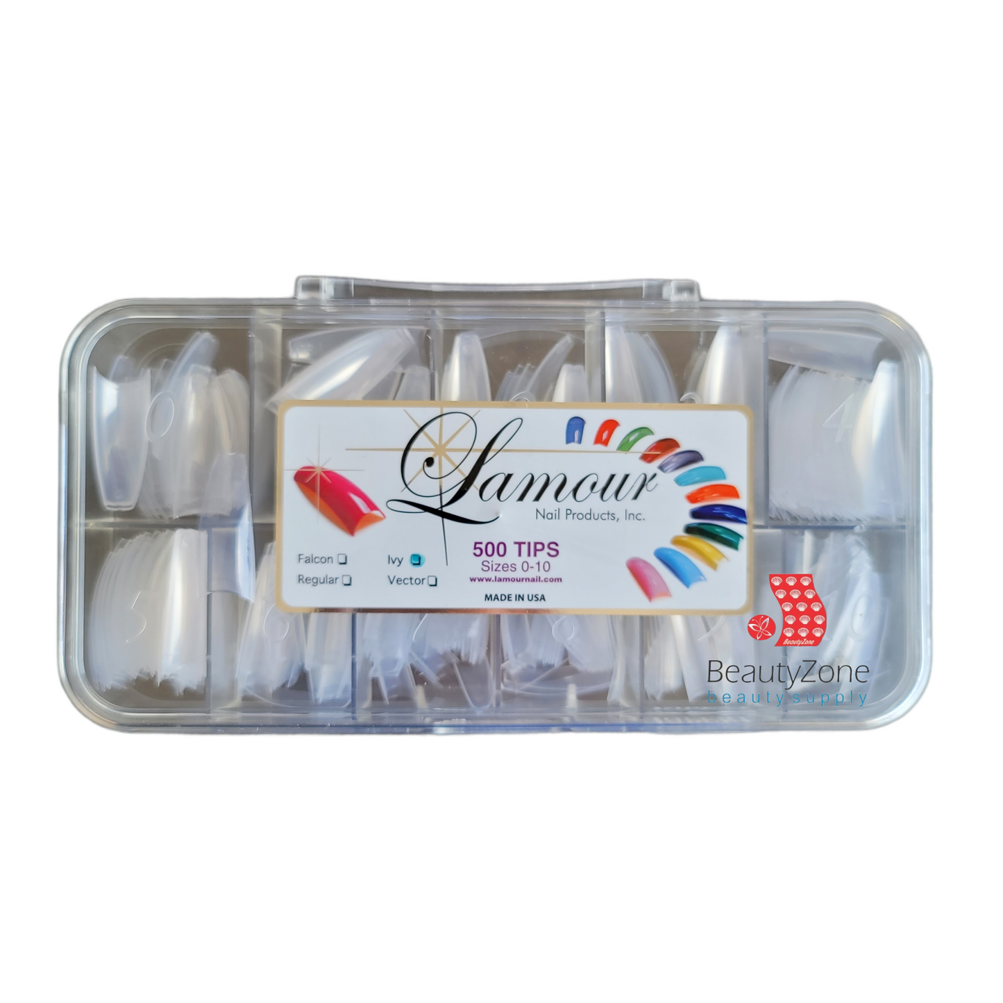 Lamour Ivy Coffin Nail Tip Box 500 tips/box