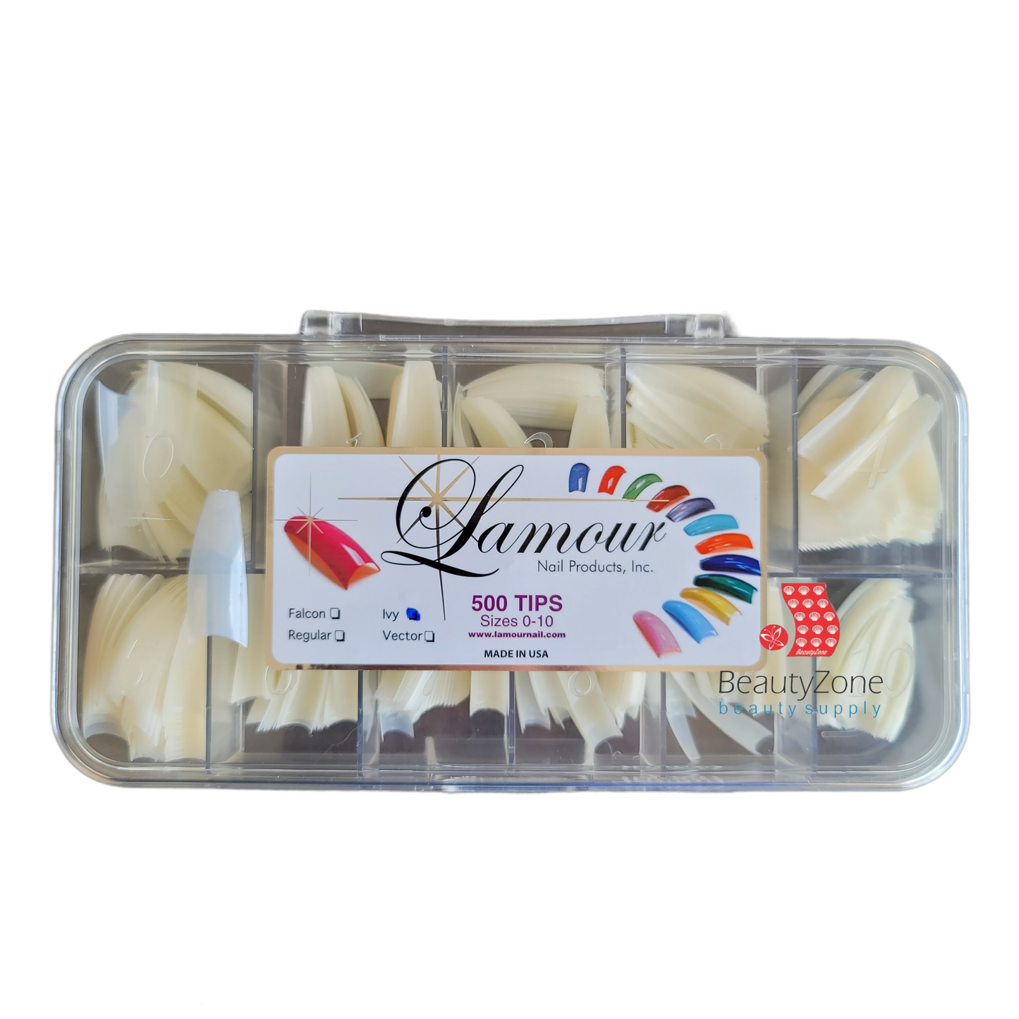 Lamour Ivy Coffin Nail Tip Box 500 tips/box