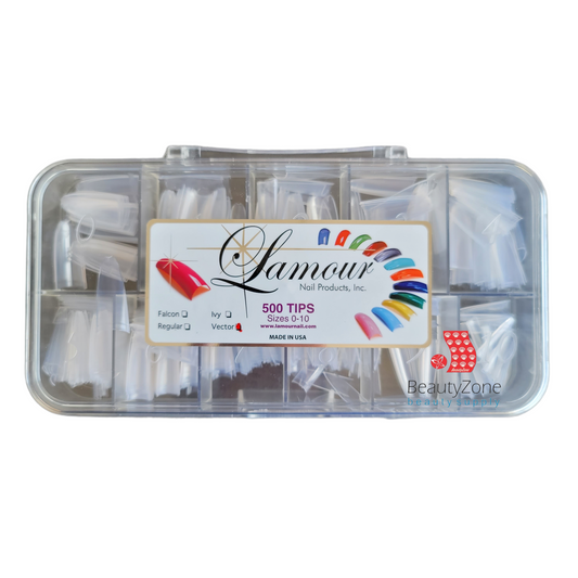Lamour Vector Straight Nail Tip Box, 500 tips/box