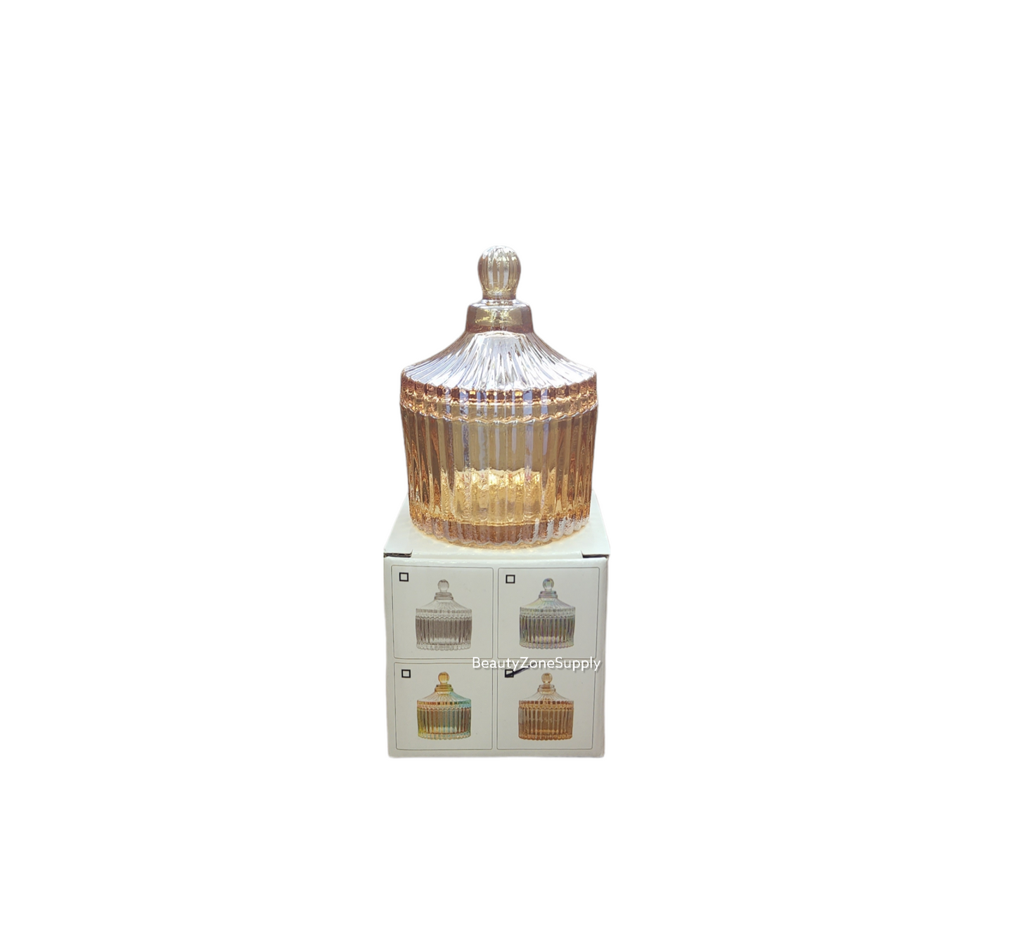 Luxury Glass Jar With Lid Champagne Color 4 oz #GJ-01C