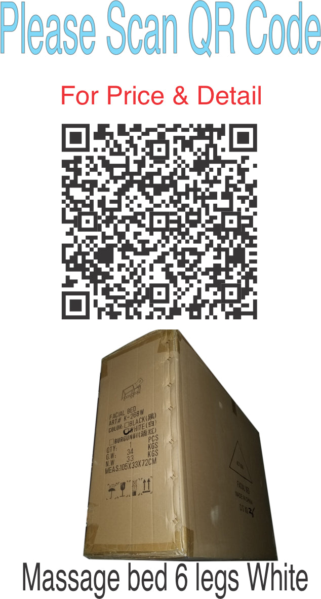 Massage bed 6 legs white #k-26816 - BeautyzoneNailSupply