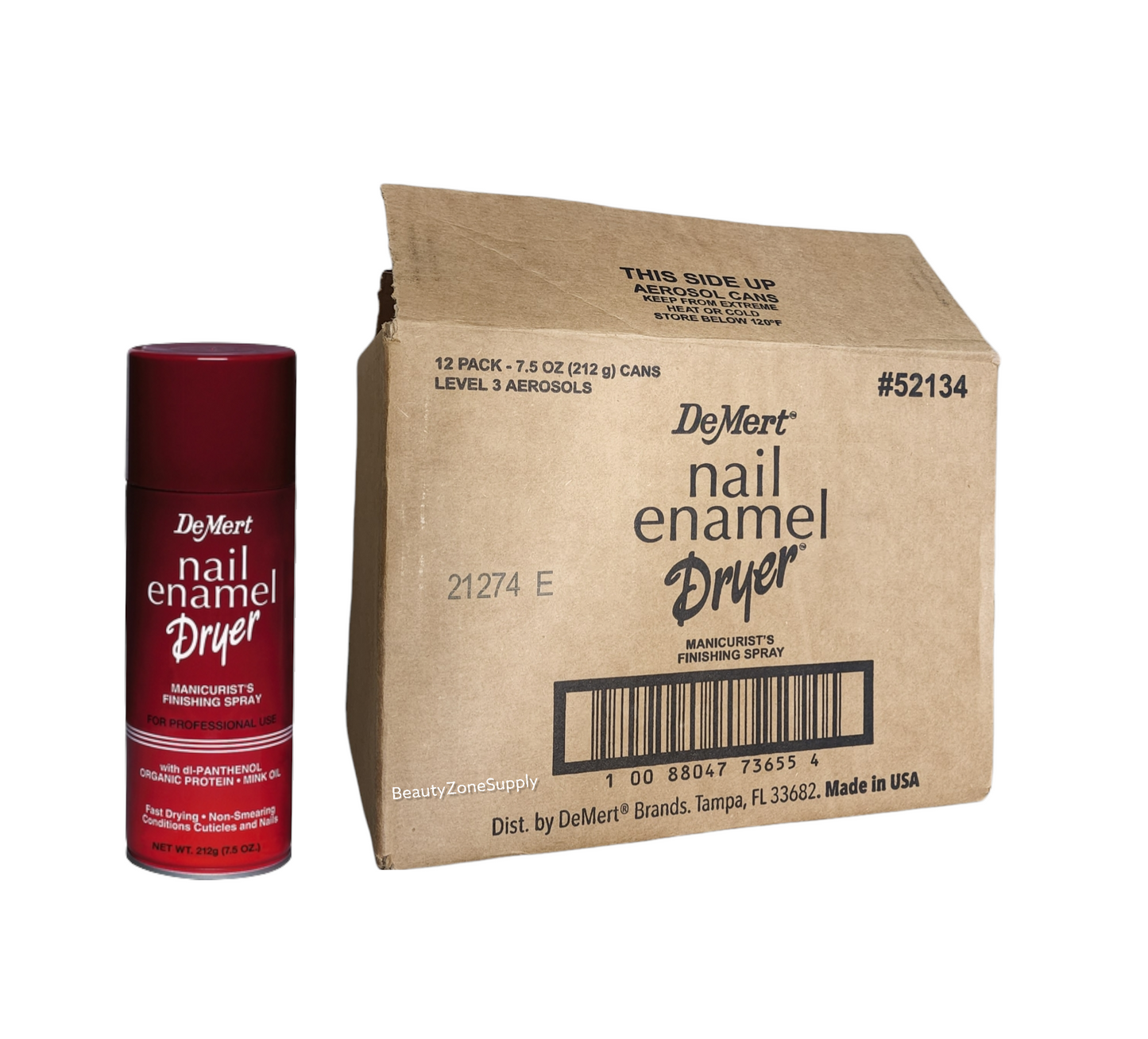 DeMert Nail Enamel Dryer Fast Nail Polish Dryer Spray Case 12 Can 7.5 oz new