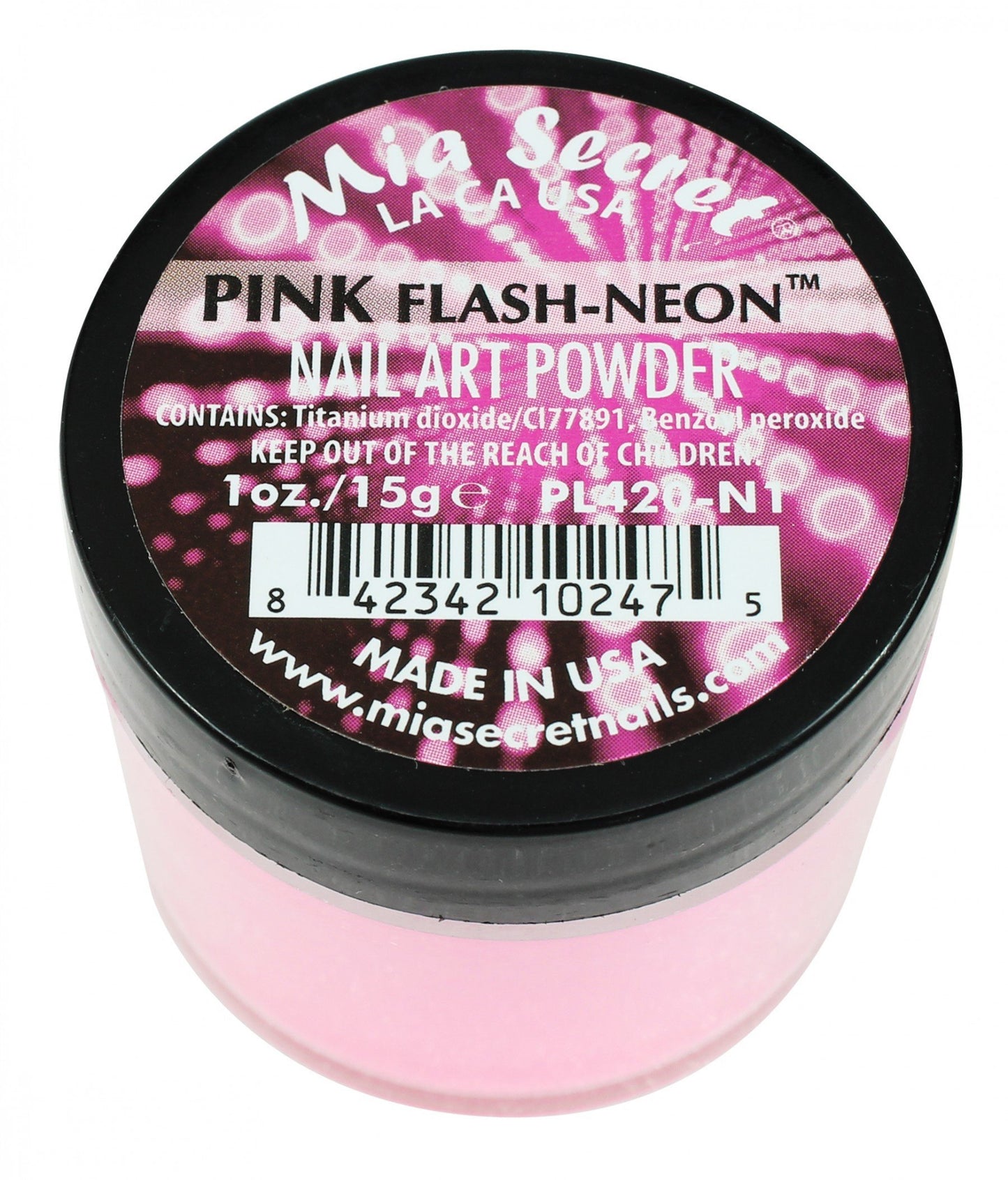 Mia Secret - Pink Neon Flash Neon Acrylic Powder 1 oz - #PL420-N1