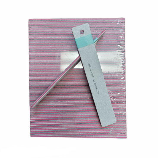 Monika Nail File Jumbo Zebra Grit 100/180 Lavender Pack 50 pcs USA #F031