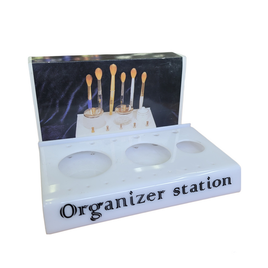 Plastic Organizer Station Nail Jar Brush