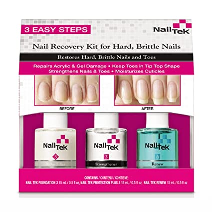 Nail Tek Nail Recovery Kit - For Hard, Brittle Nails - Intensive Therapy 3, Foundation 3, Renew