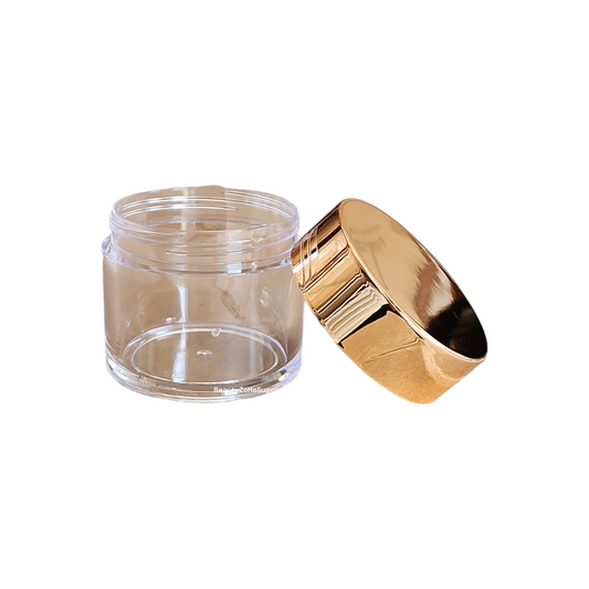 Plastic Jars 4 oz High Cap Chromed Gold PB04G