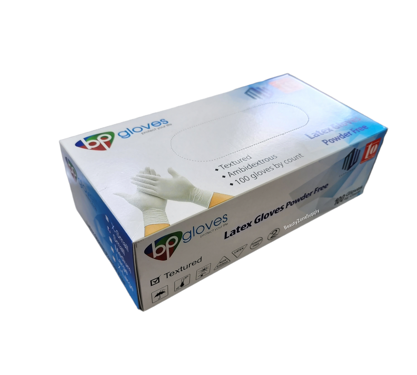 BP Latex Powder Free Gloves Case 10 box