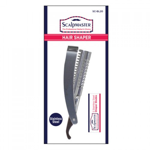 Scalpmaster Hair Shaper Stainless steel plus 5 blades 7-3/4" SC-BL20