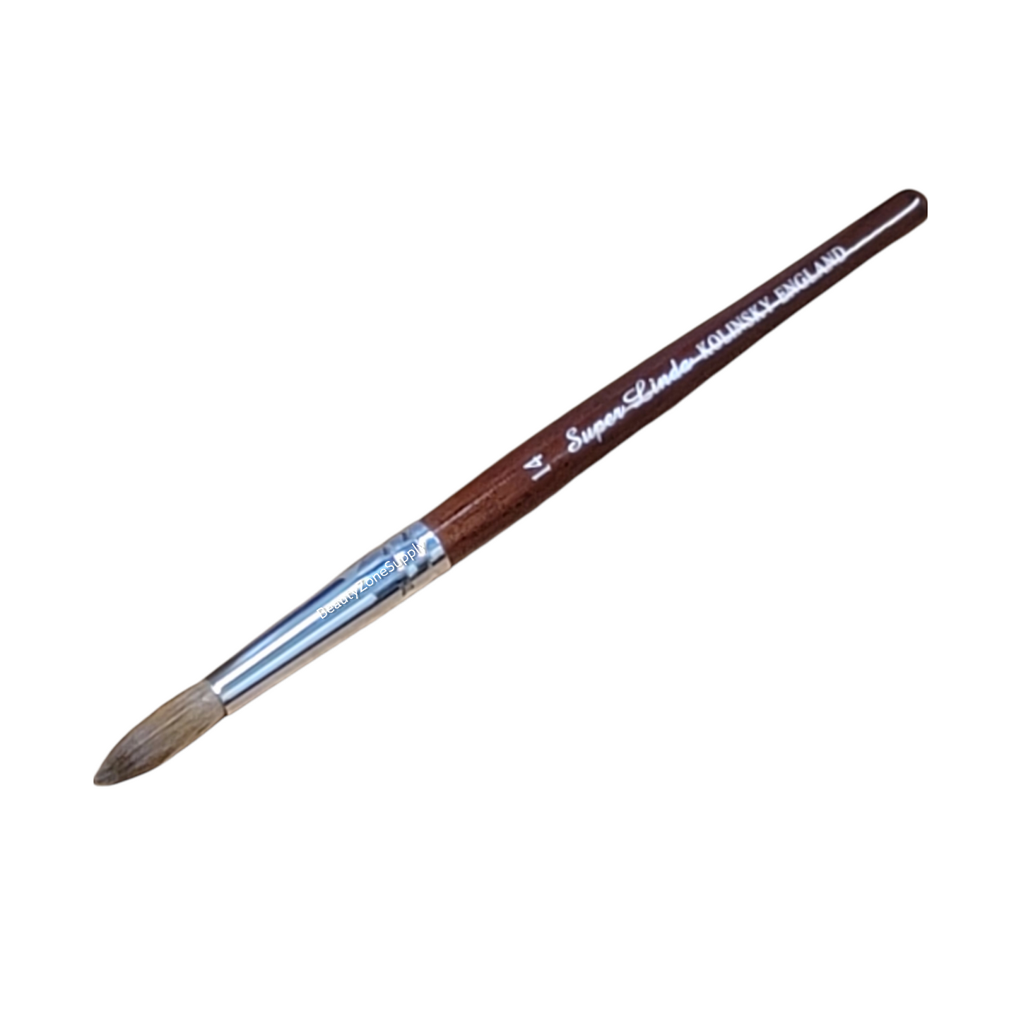 Super Linda kolinsky acrylic nail brush red wood size 14