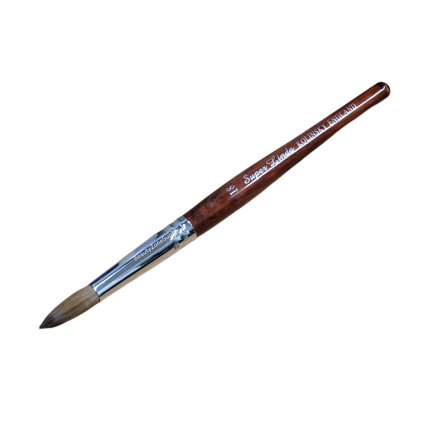 Super Linda kolinsky acrylic nail brush red wood size 18