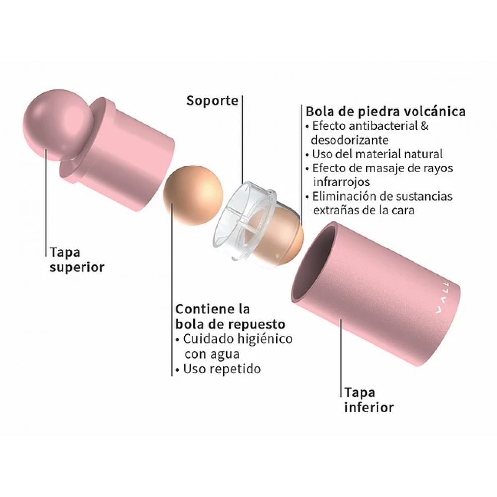 Vall Fresh Holic Face Oil Remover Stone Ball Pink