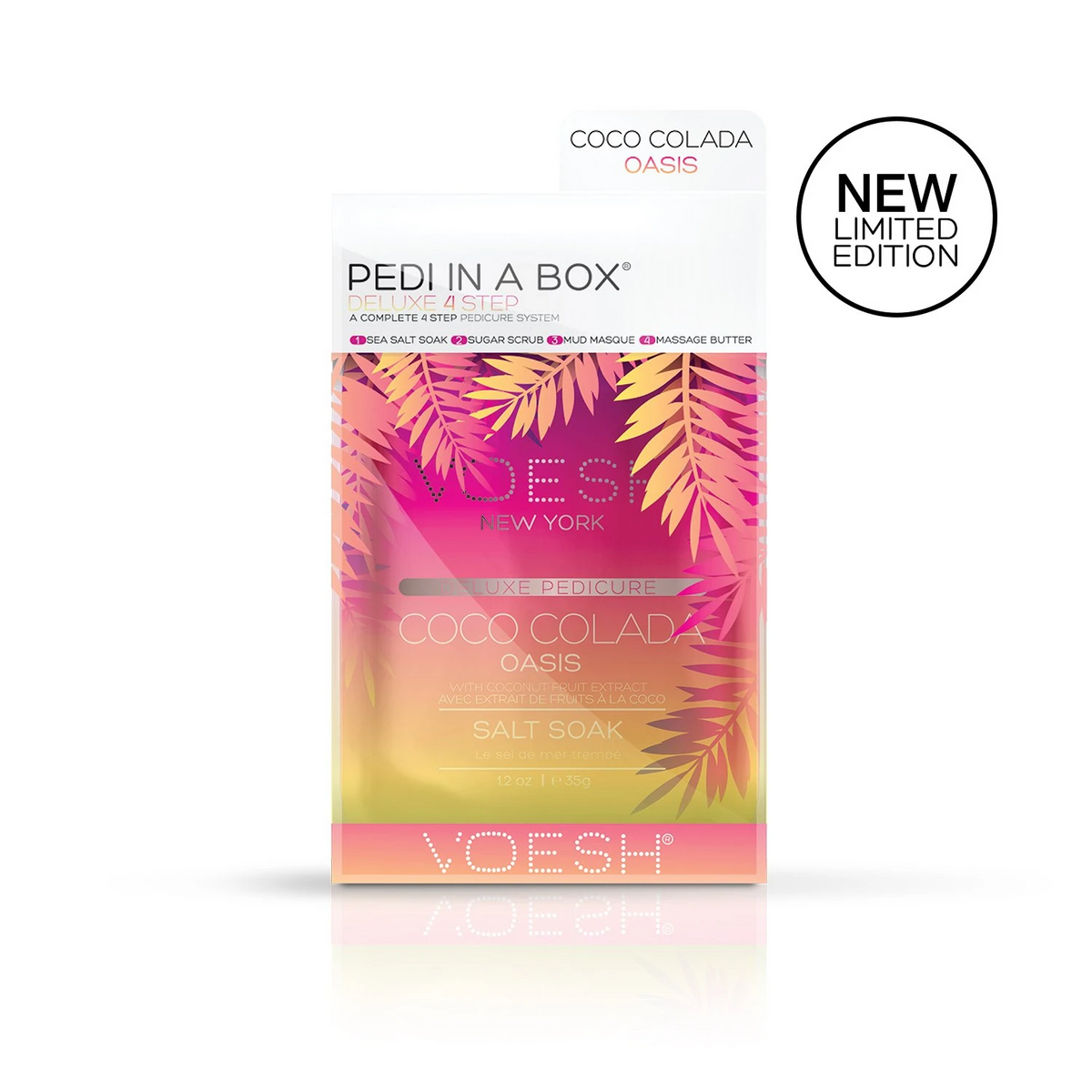 Voesh 4 in 1 Step Pedi in A Box Coco Colada Oasis Box 50 set VPC208CO Beauty Zone Nail Supply