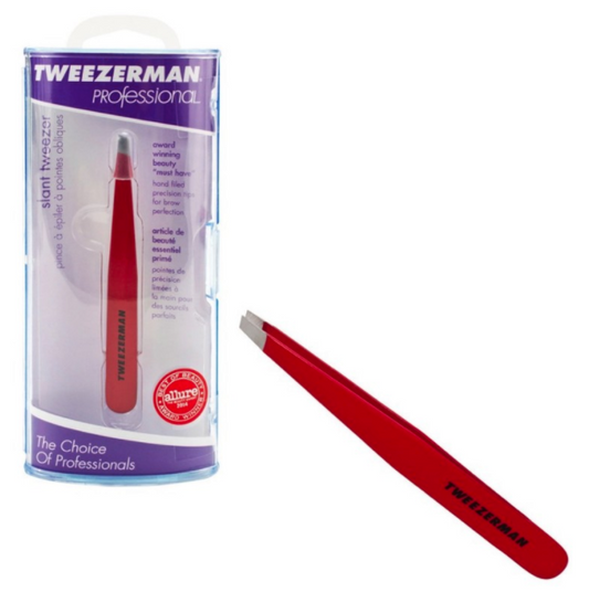 Tweezerman Professional Slant Tweezer (Red) #1230-RP-Beauty Zone Nail Supply