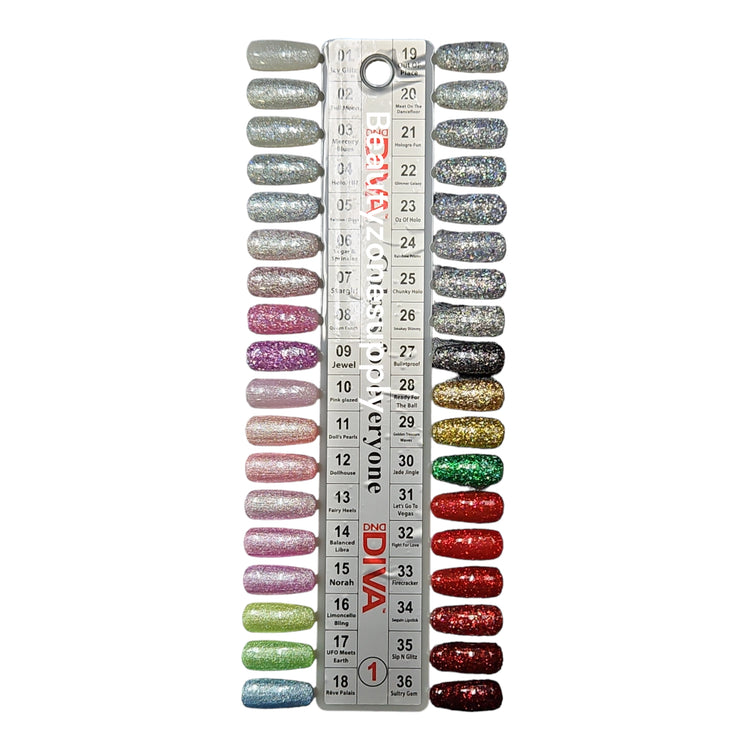 Diva Duo Gel Nail Polish & Nail Lacquer Color Chart #1
