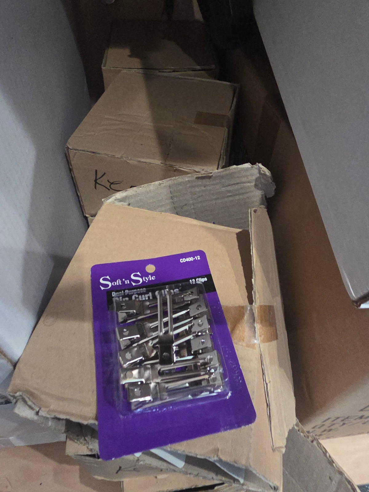 Double prong slide pin curl clip 12 pc CD400-12