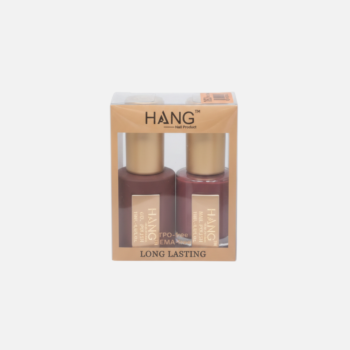 Beauty Zone Nail Supply Hang 4 in 1 Winter Lights Merlot nail polish duo set in clear retail packaging