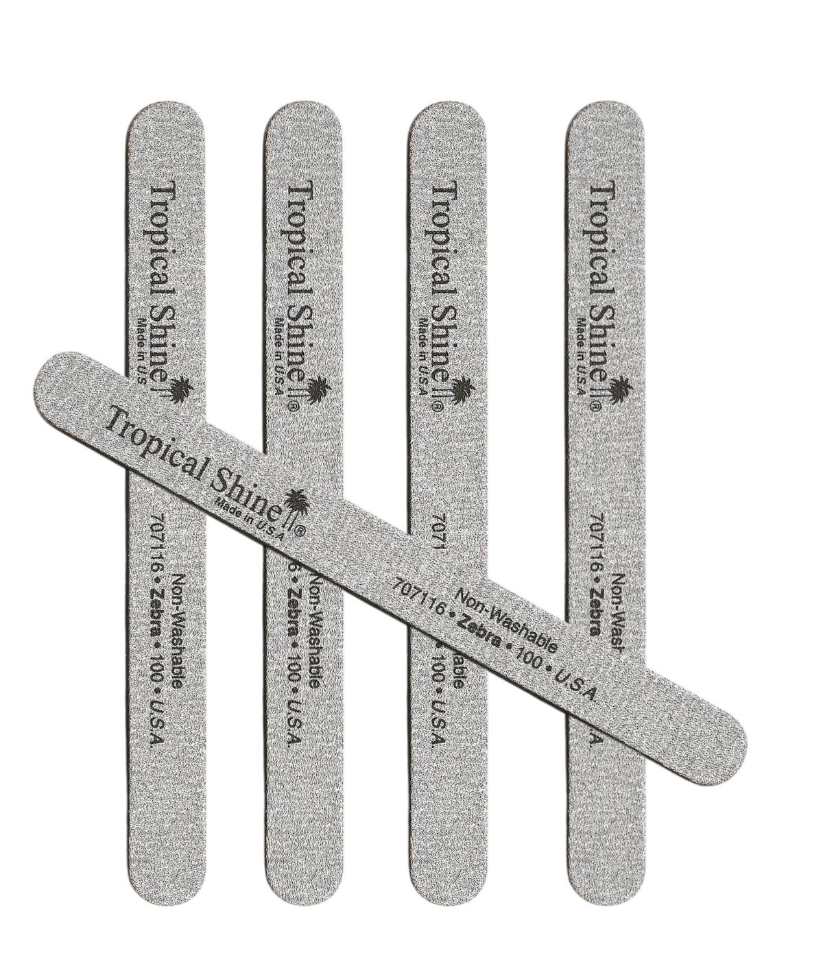 Tropical Shine Regular 7.5 in Zebra Nail File 100/100 (5 PC)#17259